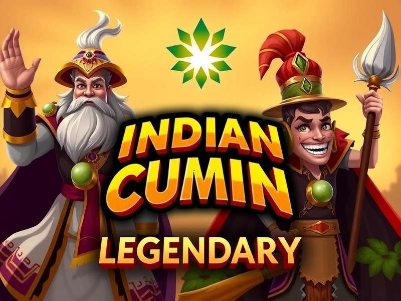 Indian Cumin Legendary game banner featuring spice-themed characters
